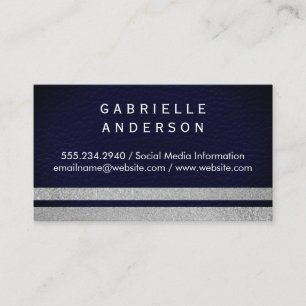 Professionell Blue Leather/Glitter Rand Visitkort