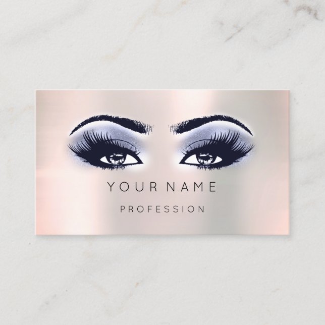 Professionell Blue Makeup Minimal Silke Eyelash Visitkort (Framsida)