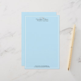Professionell Blue Minimalist Brevpapper