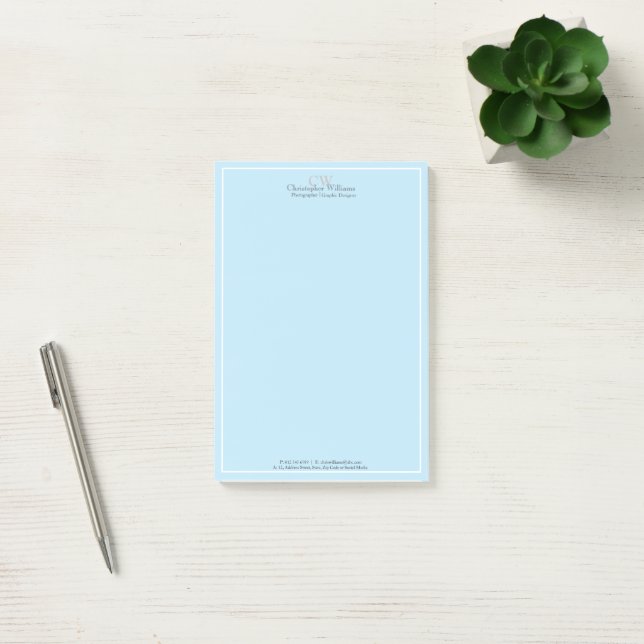 Professionell Blue Minimalist Post-it Block (Kontor)