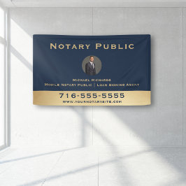 Professionell Blue Notary Round Photo Marknadsföri