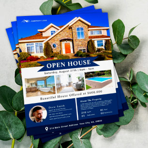 Professionell Blue Open House Real Gods Reklamblad