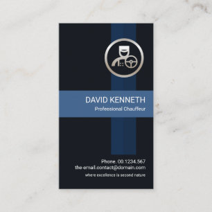 Professionell Blue Rand Silver Chauffeur Visitkort