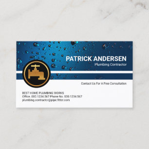 Professionell Blue Vatten droppar Visitkort