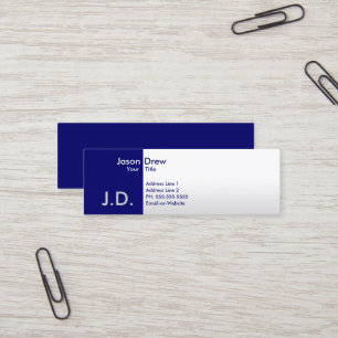 professionell blues monogrammat mini visitkort