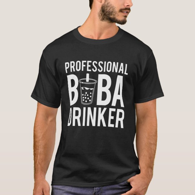 Professionell Boba Drinker Bubble Tea T Shirt (Framsida)