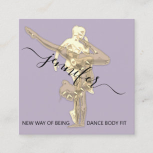 Professionell Body Fitness Dance Couch QRCODE Guld Fyrkantigt Visitkort