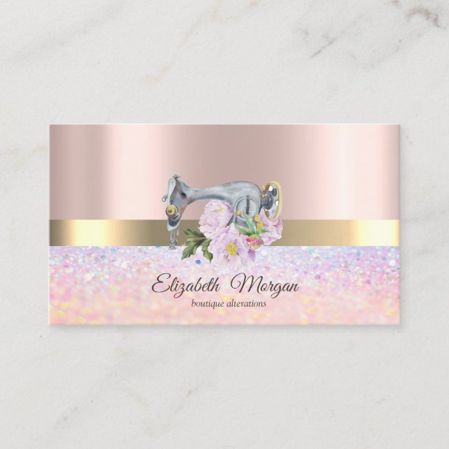 Professionell Bokeh Guld Rand,Sewing Maskin Visitkort (Framsida)