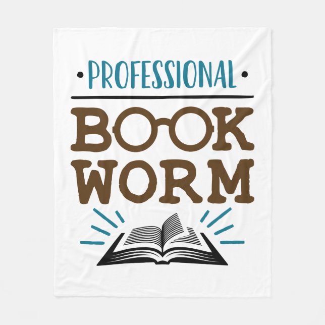 Professionell Bookworm Avid Bok Reader Fleecefilt (Framsidan)