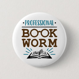 Professionell Bookworm Avid Bok Reader Knapp