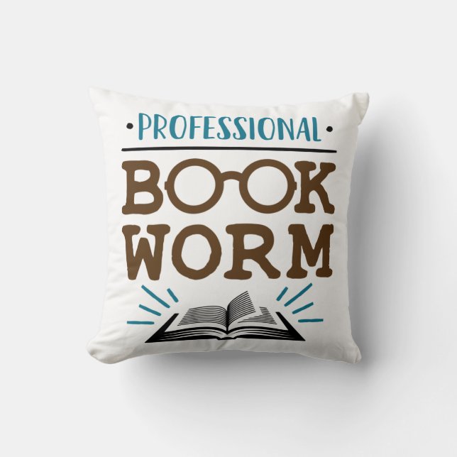 Professionell Bookworm Avid Bok Reader Kudde (Framsida)