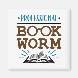 Professionell Bookworm Avid Bok Reader Magnet