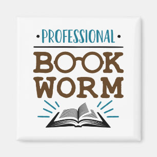 Professionell Bookworm Avid Bok Reader Magnet