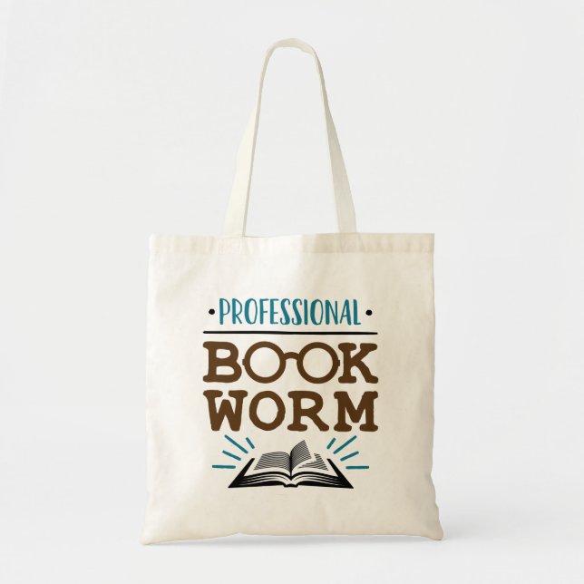 Professionell Bookworm Avid Bok Reader Tygkasse (Framsidan)