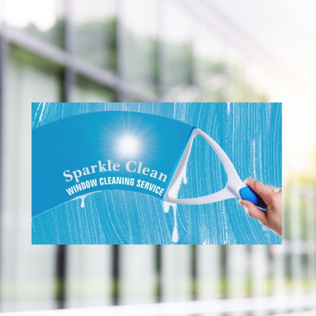 Professionell Bostadsbeständighetsfönster Städning Visitkort (Professional Housekeeping Squeege Window Cleaning Business Card)