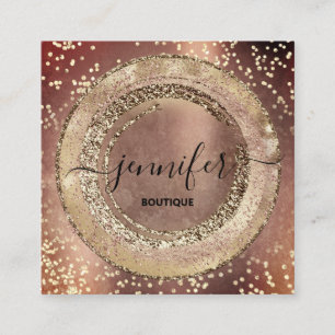 Professionell Boutique Beauty Shop Ro Guld Grunge Fyrkantigt Visitkort