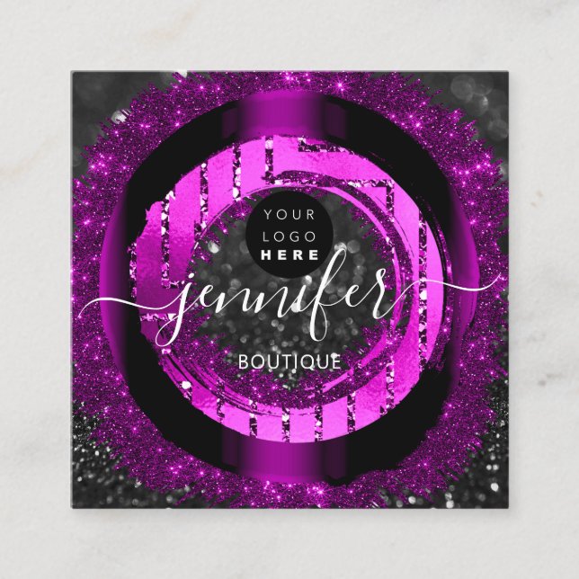 Professionell Boutique Logotyp Glitter Spark Logot Fyrkantigt Visitkort (Framsida)