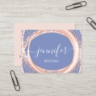 Professionell Boutique Makeup Beauty Rosa Blue Visitkort