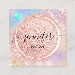 Professionell Boutique Shop Beauty Logotyp Fyrkantigt Visitkort
