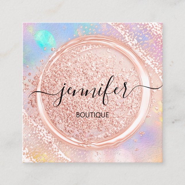 Professionell Boutique Shop Beauty Logotyp  Fyrkantigt Visitkort (Framsida)