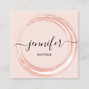 Professionell Boutique Shop Beauty Makeup Rosa Fyrkantigt Visitkort