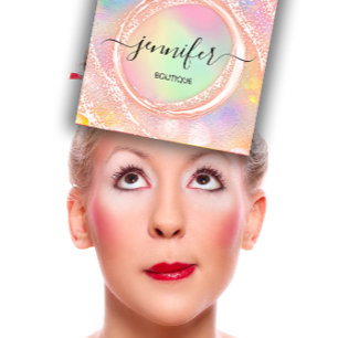 Professionell Boutique Shop Beauty QR Pastels Fyrkantigt Visitkort