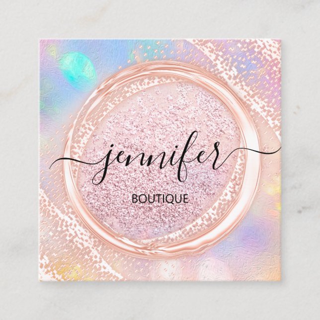 Professionell Boutique Shop Beauty Rosa  Fyrkantigt Visitkort (Framsida)