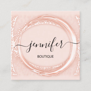 Professionell Boutique Shop Beauty Rosa Fyrkantigt Visitkort