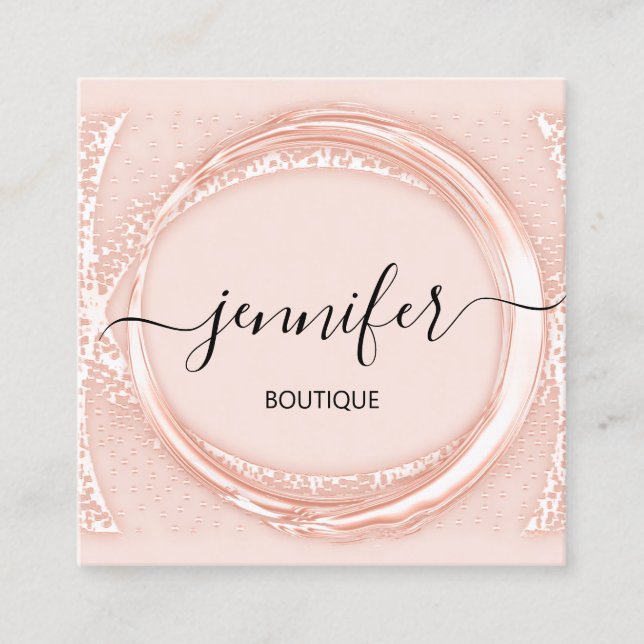Professionell Boutique Shop Beauty Rosa  Fyrkantigt Visitkort (Framsida)