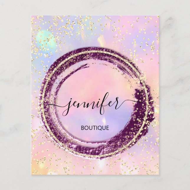 Professionell Boutique Shop Glitter Holograph Jess Flygblad (Framsidan)