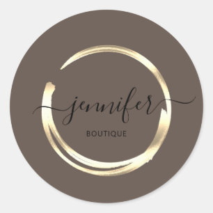 Professionell Boutique Shop Golden Circle Minimal Runt Klistermärke