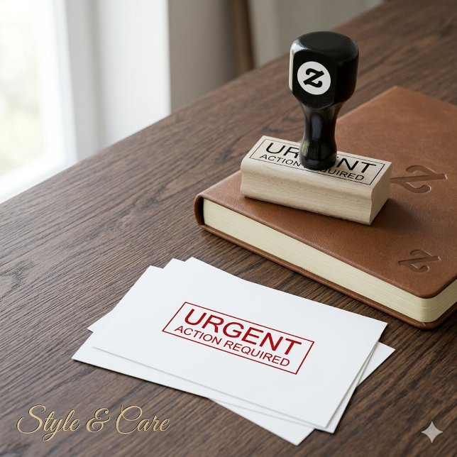 Professionell Brådskande Åtgärd Krävs Kontor Stämpel (Professional Urgent Action Required Office Rubber Stamp)