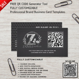 PROFESSIONELL, BRANDADELAD LOGOTYP DESIGN QR CODE- VISITKORT