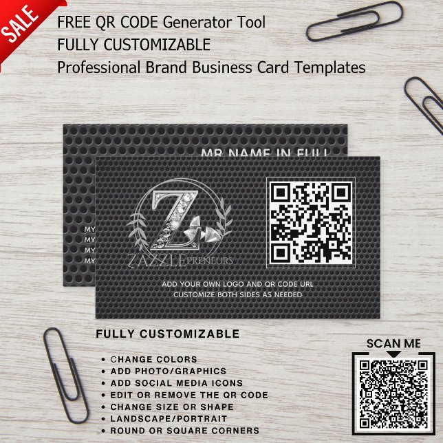 PROFESSIONELL, BRANDADELAD LOGOTYP DESIGN QR CODE- VISITKORT (Scan the code to view the FULL collection)