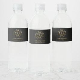 Professionell Branded Black Company Business Logot Vattenflaska Etikett