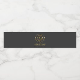 Professionell Branded Grått Company Logotyp Vattenflaska Etikett