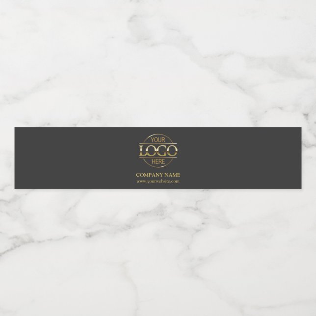 Professionell Branded Grått Company Logotyp Vattenflaska Etikett (Singel etikett)