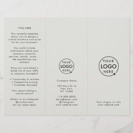 Professionell Branded Grått Trifold Brochure