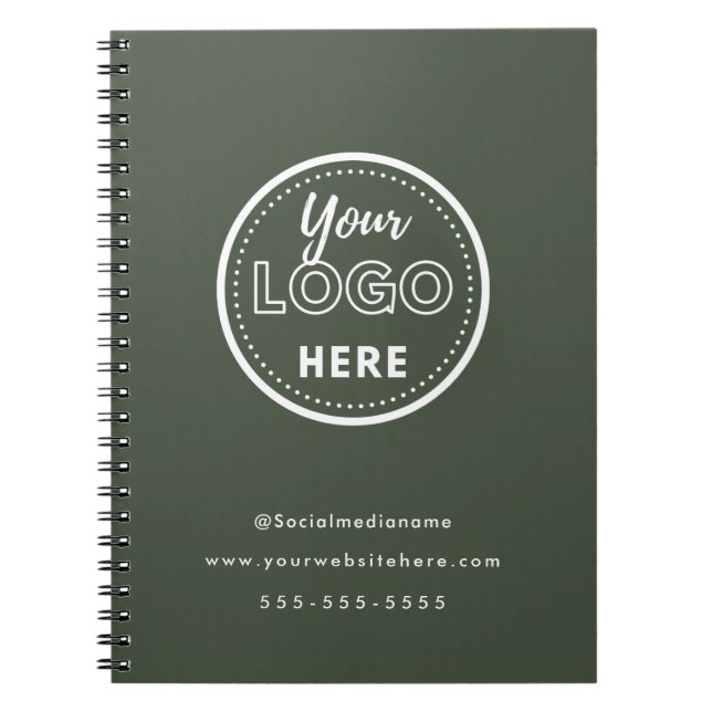 Professionell Branding Minimalist Forest Grönt Log Anteckningsbok (Framsidan)