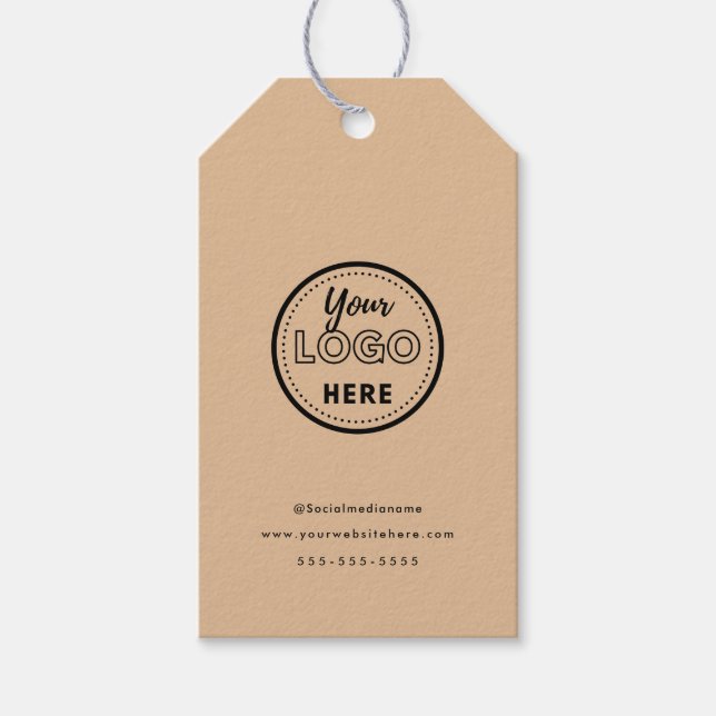 Professionell Branding Minimalist Rustic Promo-Log Presentetikett (Framsidan)