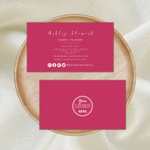 Professionell Branding Minimalist Shock rosa Logot Visitkort