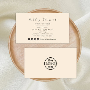 Professionell Branding Minimalist Trendig Boho Log Visitkort