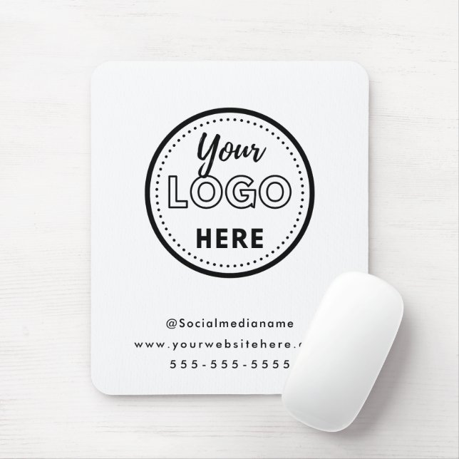 Professionell Branding Minimalist White Promo Logo Musmatta (Med mus)