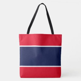 Professionell Bright Red White Navy Blue Rand Tygkasse