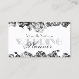 Professionell Bröllopsfixaren, Elegant, svartvitt Visitkort