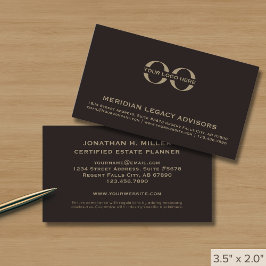 Professionell Brown och Guld Logotyp Visitkort