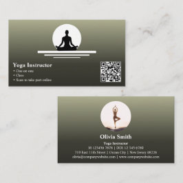 Professionell Brown Yoga-Affärskort med foto Lojalitetskort