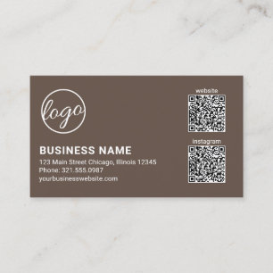 Professionell Brun Logo QR-kod Modern Visitkort