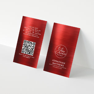 Professionell Bruten metallisk Logotyp QR-kod Visitkort