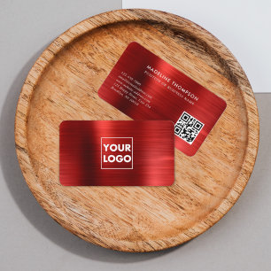 Professionell Bruten metallisk Logotyp QR-kod Visitkort